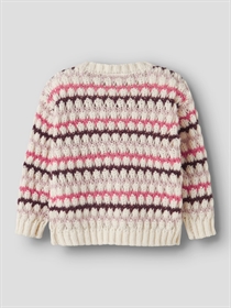 NAME IT Striktrøje Lene Cloud Dancer